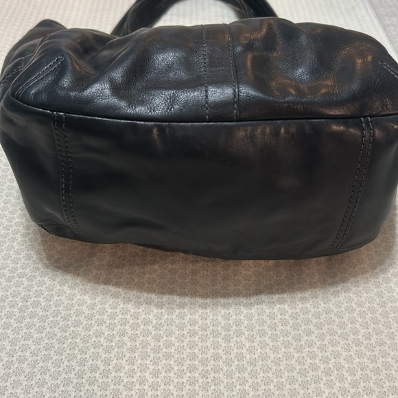 Coach Ergo Black Pleated Leather Tattersall Tote Bag Purse Satchel - Picture 4 of 13